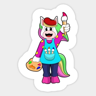 Unicorn as Painter Sticker